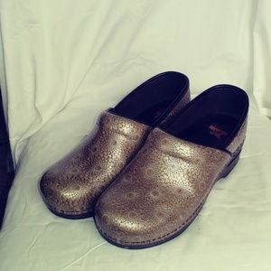 Gold printed Dansko clog